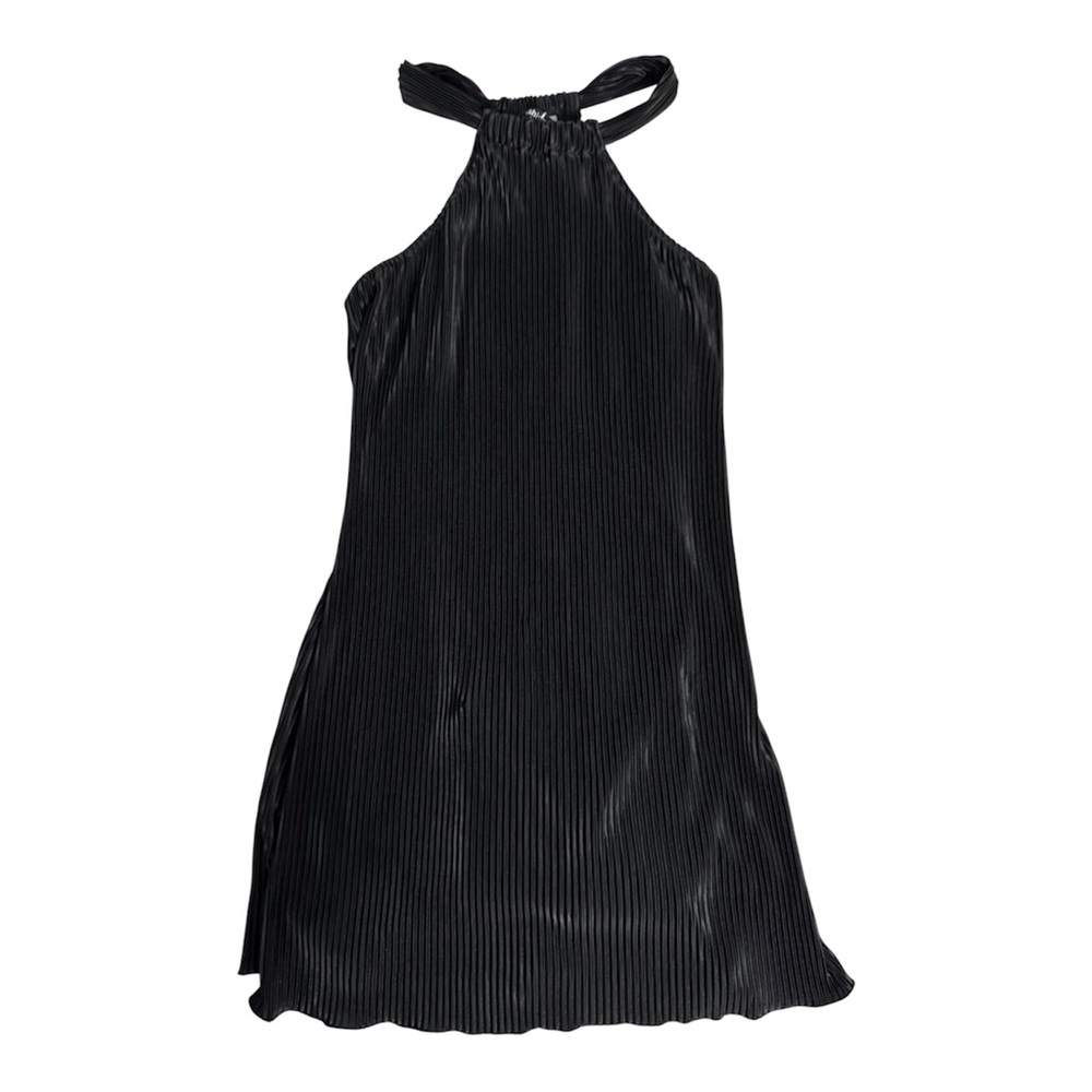 Fashion Bug Black Strapless Pleated Halter Dress